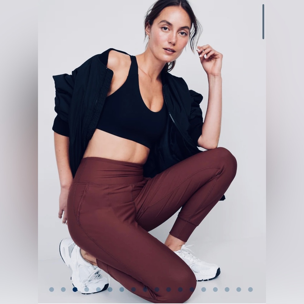 High-Waisted PowerSoft 7/8-Length Joggers for Women Maroon